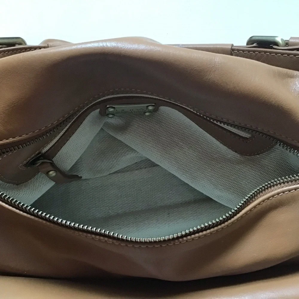 Pulicati Italian Leather Camel Color Handbag - Picture 7 of 13